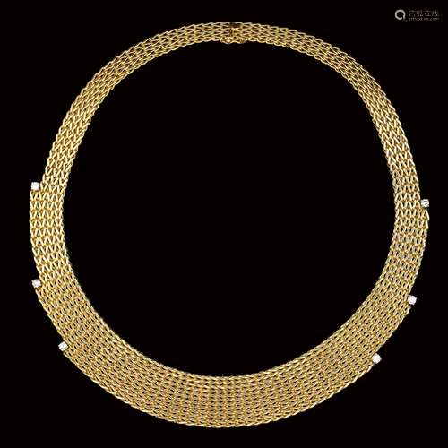 Breites Gold-/Brillantcollier.