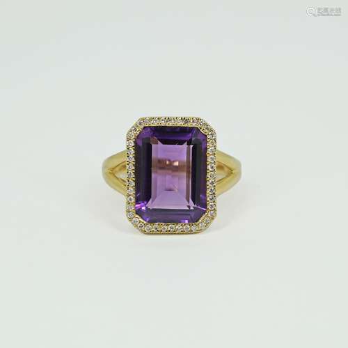 Amethyst-/Brillantring.