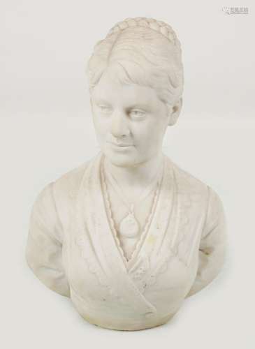 19TH-CENTURY STATUARY MARBLE BUST