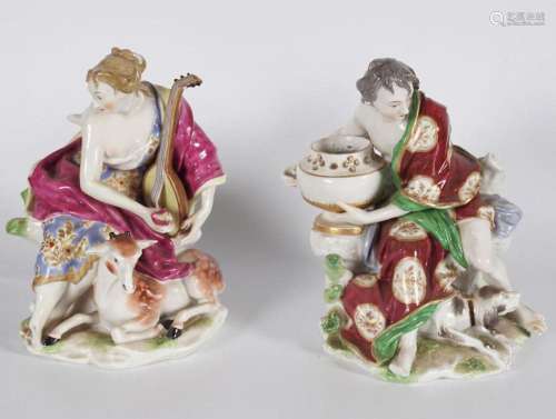 PAIR 19TH-CENTURY GERMANY PORCELAIN FIGURES