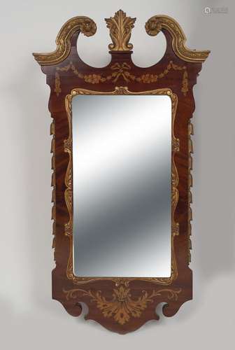 19TH-CENTURY MARQUETRY FRAMED PIER MIRROR