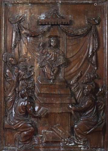 17TH-CENTURY CARVED WOOD PANEL