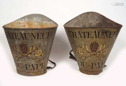 2 19TH-CENTURY TOLEWARE GRAPE HODS