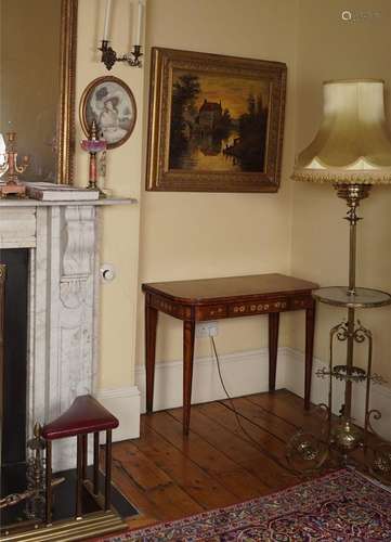 PAIR OF SATINWOOD & PAINTED GAMES TABLES