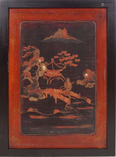 PAIR JAPANESE MEIJI LACQUERED PANELS