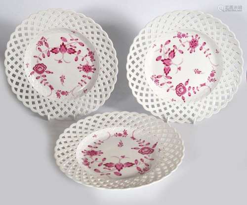 3 MEISSEN PLATES