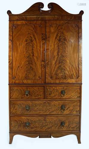 REGENCY MAHOGANY GENT'S WARDROBE