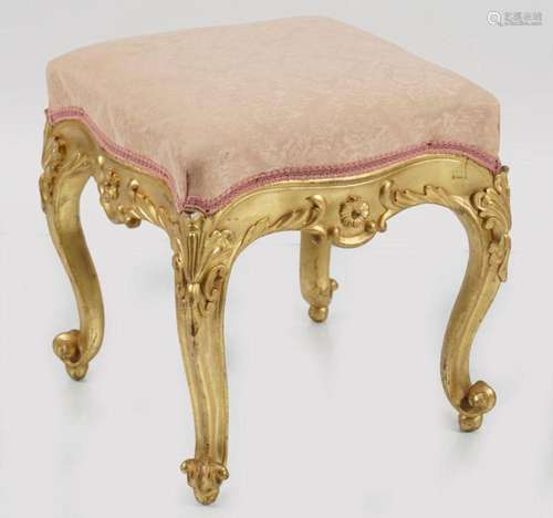 19TH-CENTURY CARVED GILTWOOD STOOL