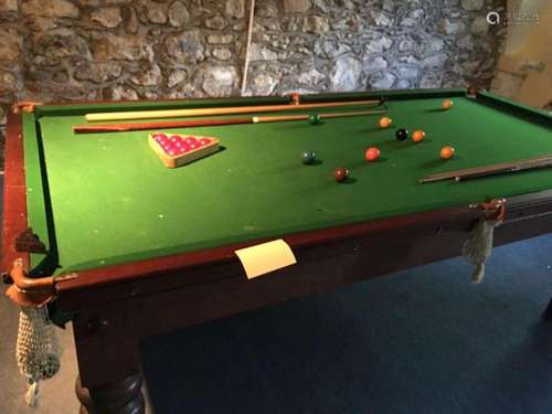 MAHOGANY FRAMED SNOOKER TABLE