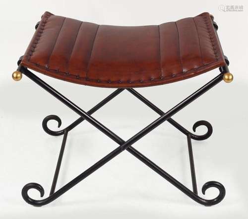 REGENCY STYLE LEATHER WINDOW SEAT