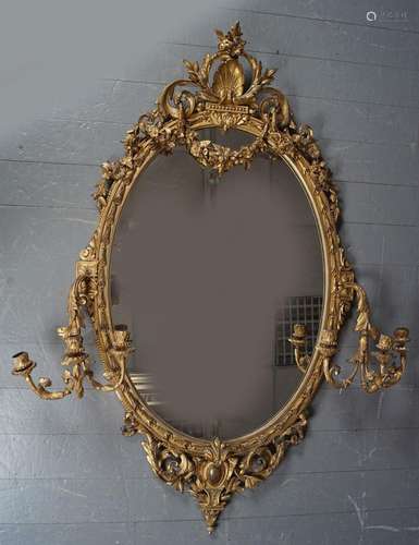 LARGE 19TH-CENTURY GILT FRAMED OVERMANTLE