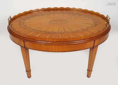 SATINWOOD & PARQUETRY TRAY TOP COFFEE TABLE