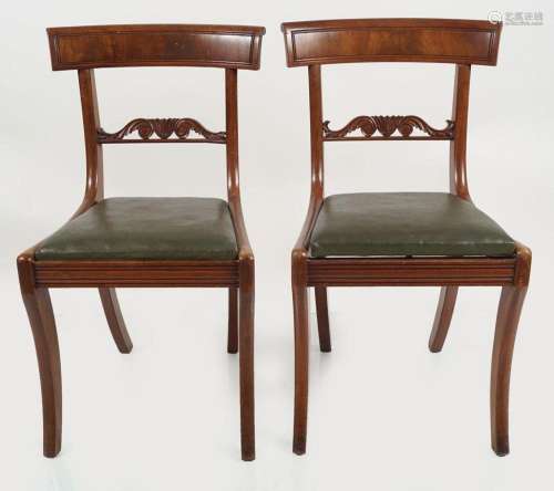 MATCHED SET OF 6 REGENCY MAHOGANY DINING CHAIRS