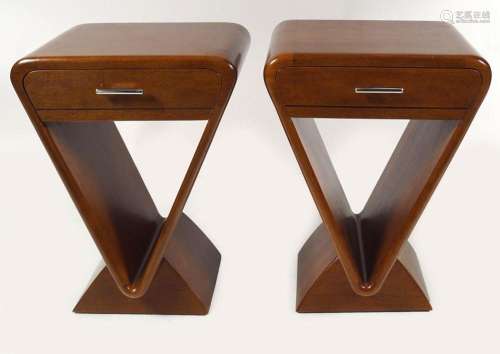 PAIR OF ROBUST ARCHITECTURAL LAMP TABLES
