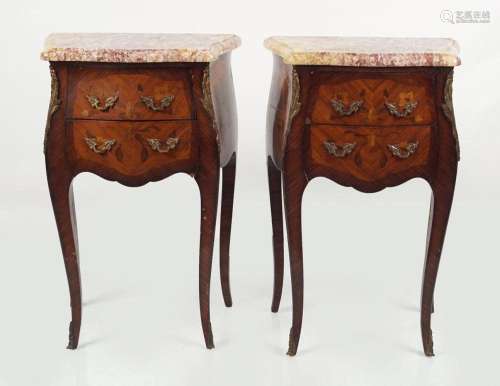 PAIR LOUIS XV STYLE MARQUETRY PEDESTALS