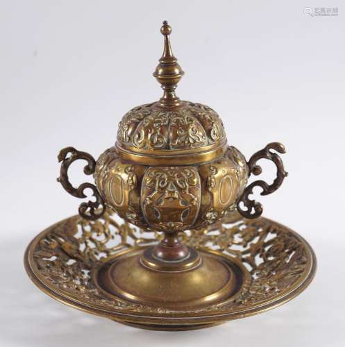 19TH-CENTURY FRENCH ORMOLU INK STAND