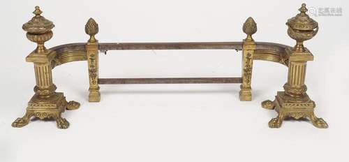 19TH-CENTURY BRASS & CAST IRON FIRE FRONT