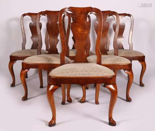 SET 8 QUEEN ANNE STYLE DINING CHAIRS
