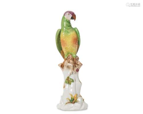 A Volkstedt porcelain parrot figure