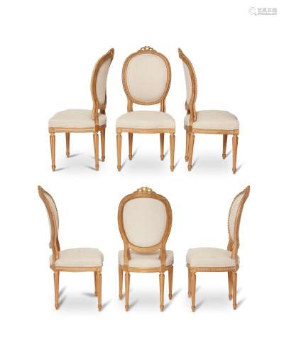 A set of Louis XVI-style dining chairs