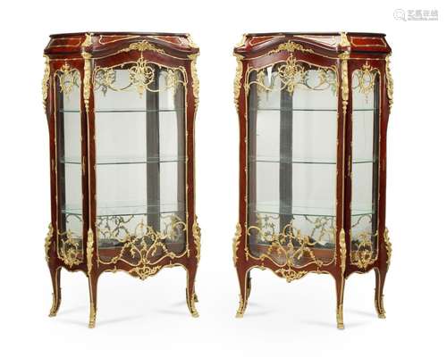 A pair of French Louis XV-style vitrines