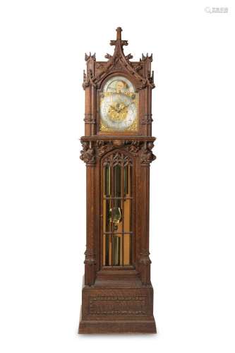 A Gothic-style tall case clock