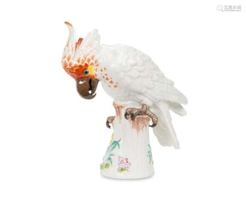 A Meissen porcelain cockatoo figure