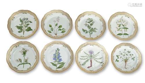 A Royal Copenhagen "Flora Danica" porcelain dinner...