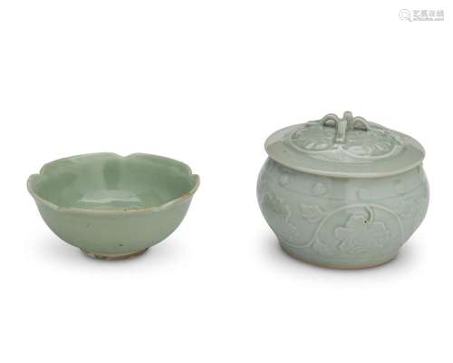Two Chinese ceramic celadon vessels