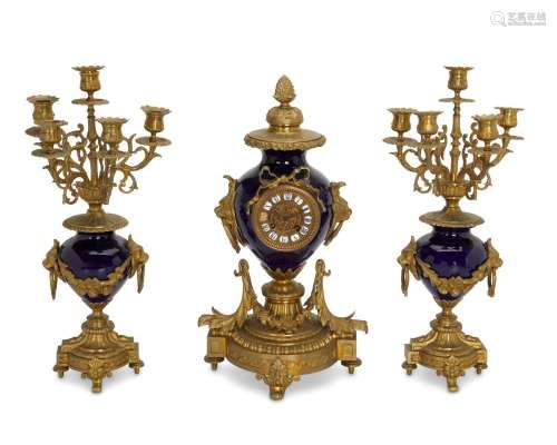 A French Samuel Martie clock set