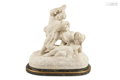 An Italian Carrara marble sculpture of putti