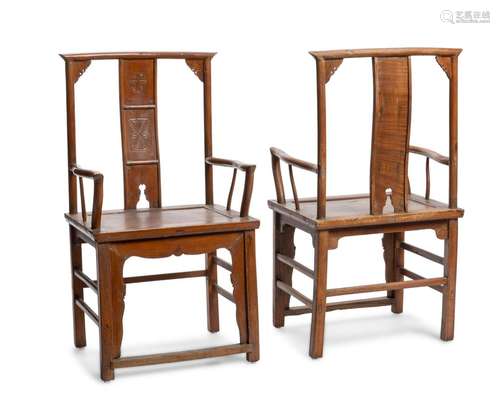 A pair of Chinese armchairs