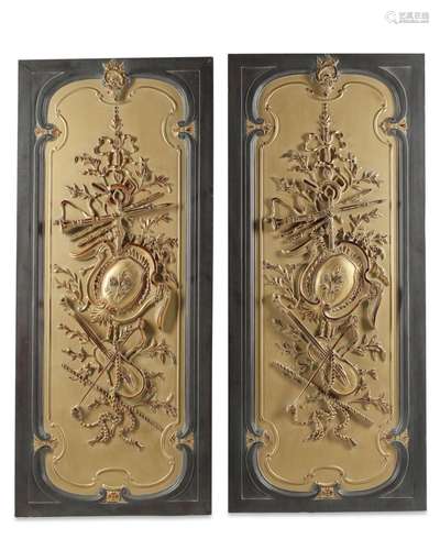 A set of French carved wood panels