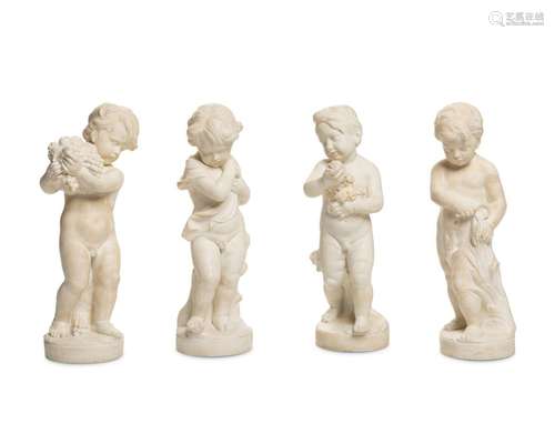 A set of Continental carved marble figures