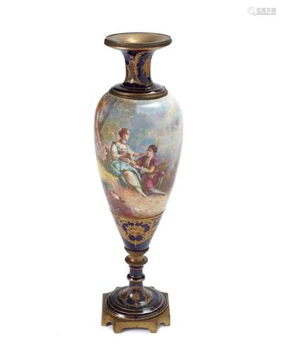 A Sevres-style porcelain urn