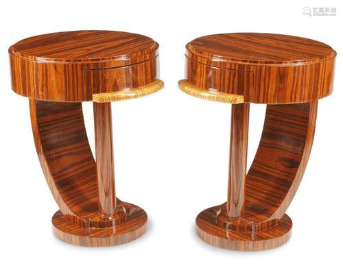 A pair of air Art Deco-style side tables