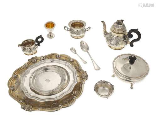 An Austrian silver traveling breakfast service