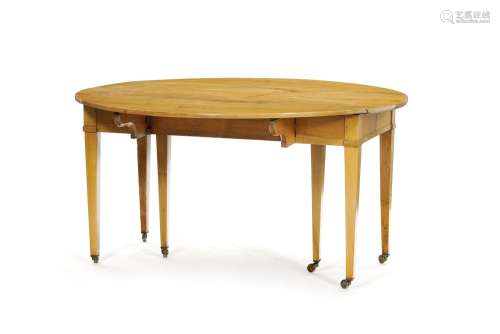 Table de style Directoire, XIXe s., en noyer, pieds en gaine...