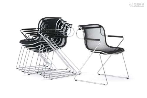 Suite de 6 fauteuils d`après Charles Pollock (1902-1988), XX...