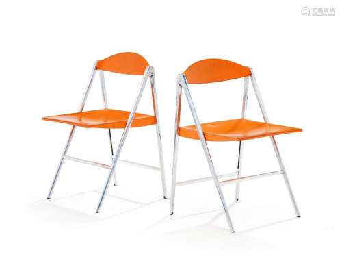 Paire de chaises Donald, édition Poltrona Frau, en aluminium...