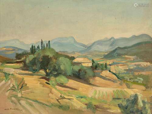 André Planson (1898-1981), Paysage, 1945, huile sur toile, s...