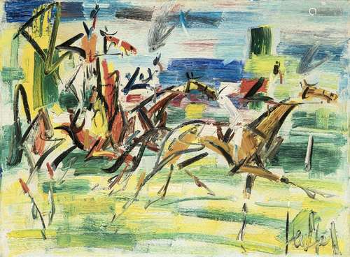 Gen Paul (1895-1975), "La course", 1963, huile sur...