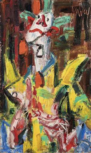 Gen Paul (1895-1975), "Clown musicien", 1962, huil...