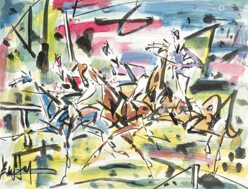 Gen Paul (1895-1975), "Départ", gouache sur papier...