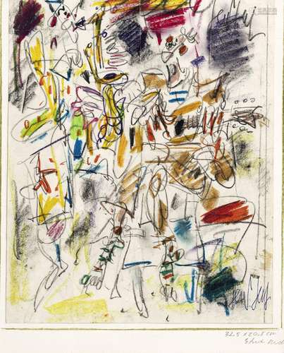 Gen Paul (1895-1975), "Etude", crayon gras sur pap...