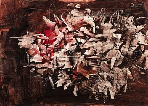 Alfred Lenica (1899-1977), Abstraction, gouache sur papier, ...