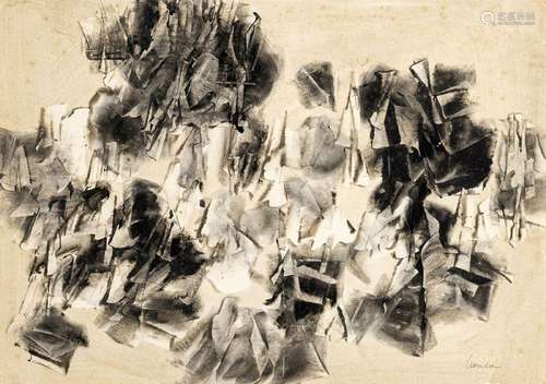 Alfred Lenica (1899-1977), Abstraction, gouache sur papier, ...