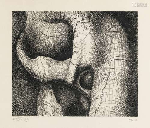 Henry Moore (1898-1986), "Elephant Skull Plate XXV"...