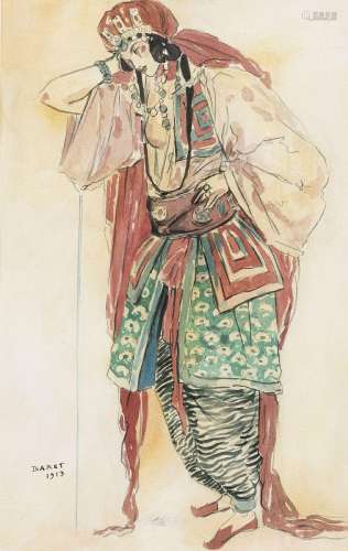 Léon Bakst (1866-1924), Costume, 1913, fusain et aquarelle s...