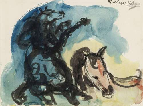 Emmanuel Mané-Katz (1894-1962), Les chevaux, aquarelle sur p...